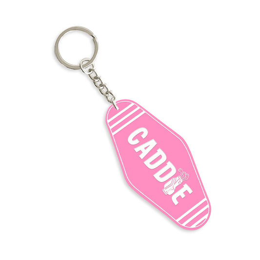Light Pink & White Caddie Golf Keychain