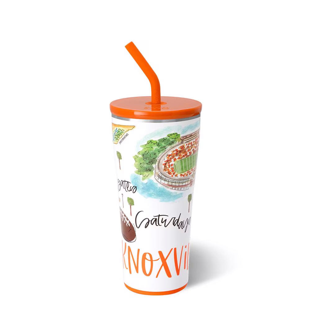 Swig Life Saturdays in Knoxville 32oz Straw Tumbler Tennessee Volunteers